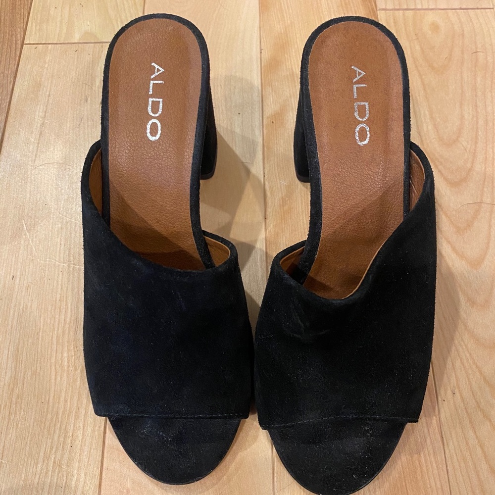 Aldo black mules